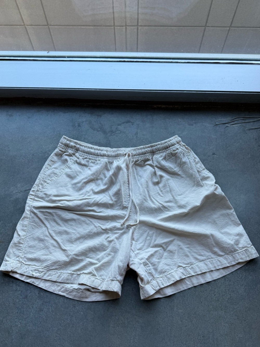 Erika Women’s Cotton Drawstring Shorts - Light Cream